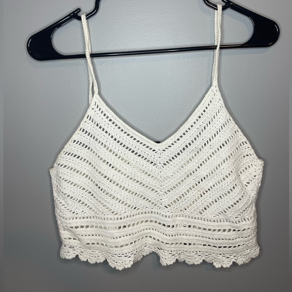 H&M Crotchet White Crop Top
